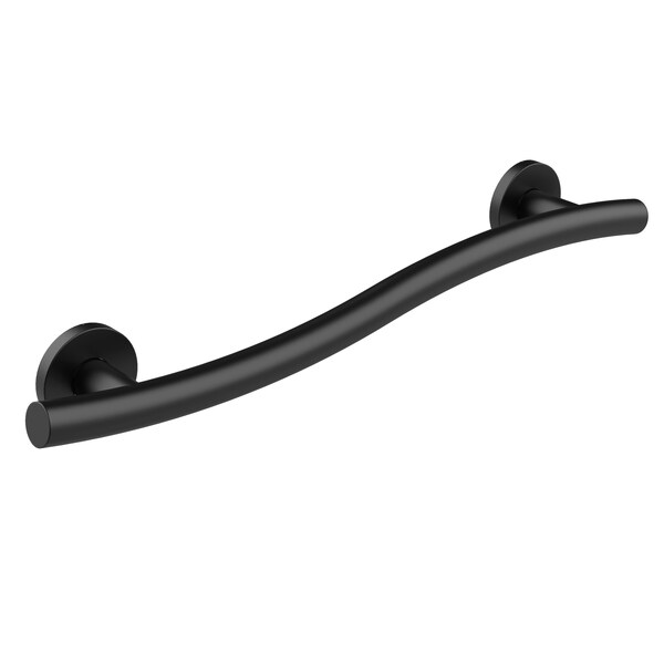 Keeney Wave Designer, 18 ga. Stainless Steel, Grab Bar, Matte Black GB2022-16MB